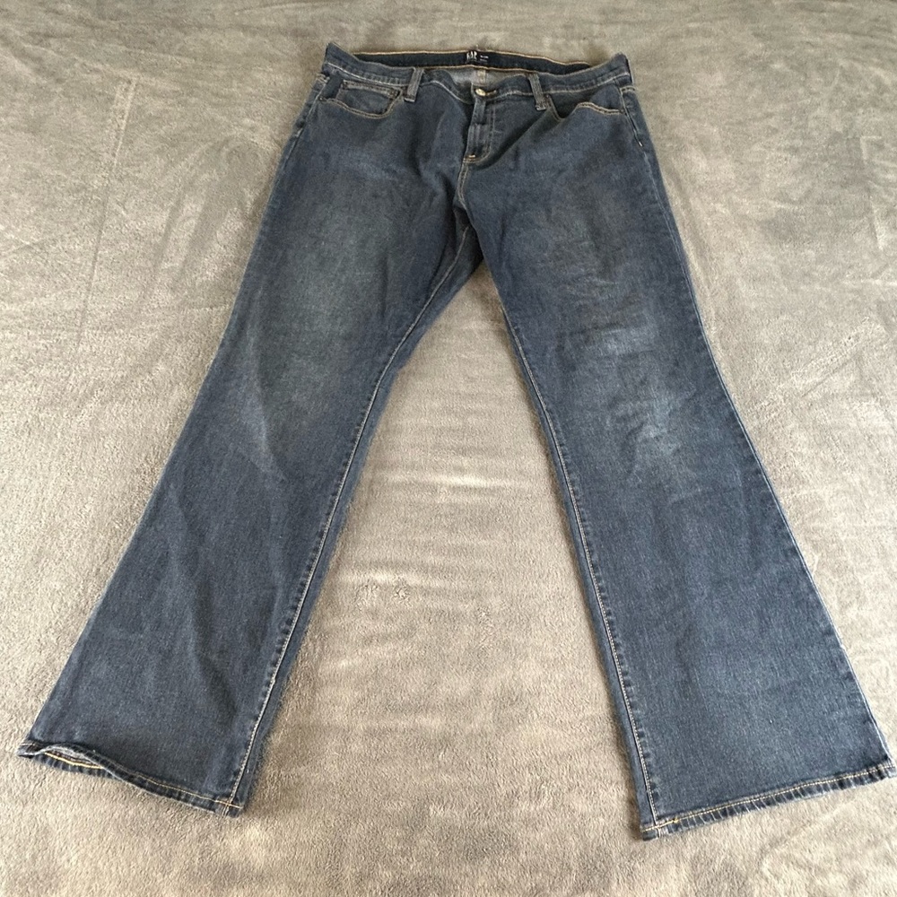 Gap Denim Jeans Womens 18 /34R Blue Boot Cut Stretch Preppy High Rise Casual